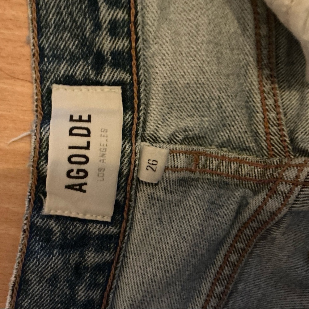 Agolde Riley high rise straight cropped jeans distressed - size 26 - Picture 6 of 7